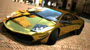Gold Cars Lamborghini Murcielago Wallpaper