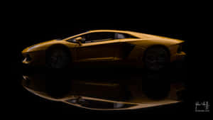 Gold Cars Sports Car In Darkness Wallpaper