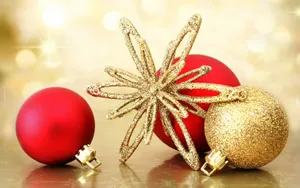 Gold Christmas Ornaments Wallpaper