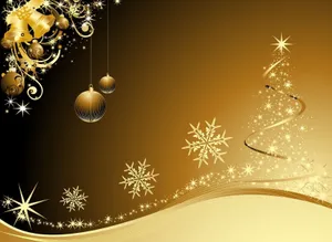 Gold Christmas Snowflakes Wallpaper