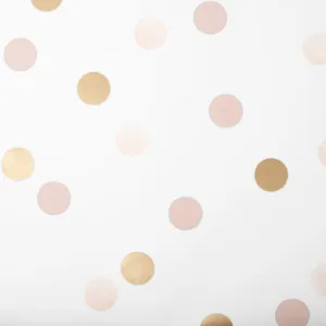 Gold, Pink, And White Polka Dot Wallpaper