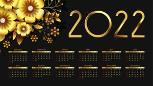 Golden 2022 Calendar Wallpaper