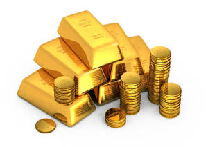 Golden Bars And Coins Wallpaper