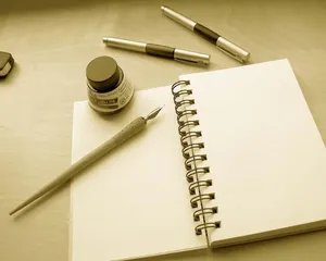 Golden Fountain Pen For Writing Wallpaper
