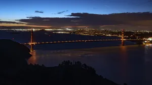Golden Gate Bridge Nighttime Panorama Wallpaper