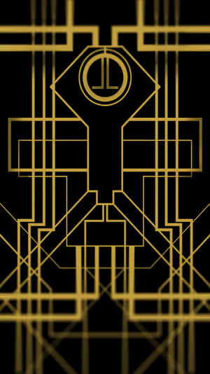 Golden Lines Art Deco Iphone Wallpaper