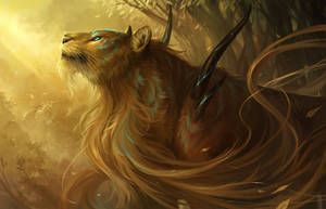 Golden Lion Galaxy Cool Art Wallpaper