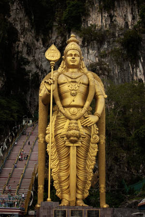 Golden Statue Shiva In Kuala Lumpur Malaysia Wallpaper