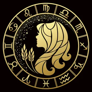 Golden Virgo Zodiac Chart Wallpaper