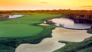 Golf And Yellow Sunset Hd Wallpaper