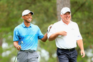 Golf Players Mark O'meara And Tiger Woods Wallpaper