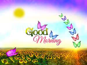 Good Morning Friday Sunrise Butterflies Wallpaper