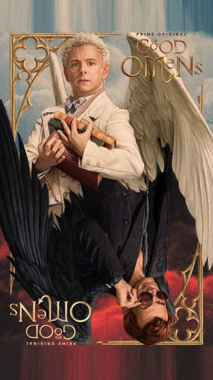 Good Omens Angel And Demon Poster Wallpaper