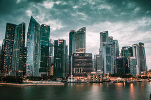 Gorgeous Singapore Skyline Wallpaper