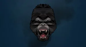 Gorilla Blue Polygon Art Wallpaper