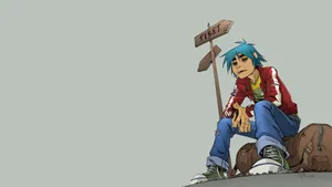 Gorillaz 2-d Grey Background Hd Wallpaper