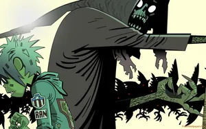 Gorillaz 2-d With Grim Reaper Wallpaper