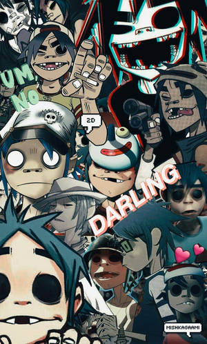 Gorillaz 2d Multiple Image Wallpaper