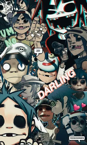 Gorillaz 2d Multiple Image Wallpaper