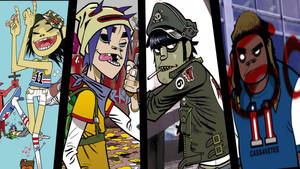 Gorillaz Desktop Vertical Collage Wallpaper