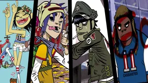Gorillaz Desktop Vertical Collage Wallpaper
