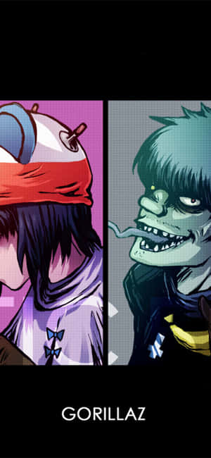 Gorillaz Iphone Cropped Murdoc And Noodle Wallpaper