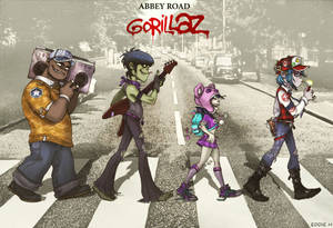 Gorillaz On Abbey Road Wallpaper