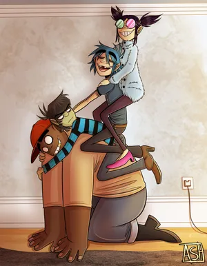 Gorillaz Piggyback Ride Wallpaper