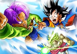Goten With Trunks On Air Wallpaper
