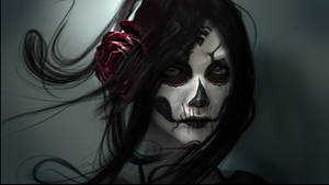 Goth Skeleton Makeup Wallpaper