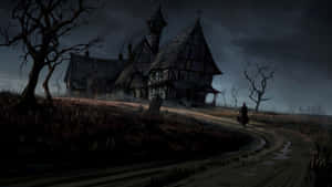 Gothic Computer Creepy Old House Wallpaper