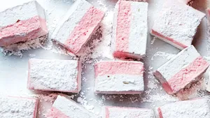 Gourmet Blood Orange Coconut Marshmallows On A Plate Wallpaper