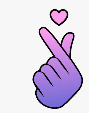 Gradient Illustration Korean Finger Heart Wallpaper