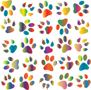 Gradient Rainbow Paw Prints Wallpaper