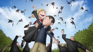 Graduation Cartoon Art Wallpaper