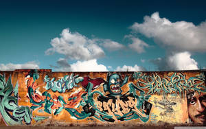 Graffiti On Wall Fence Wallpaper