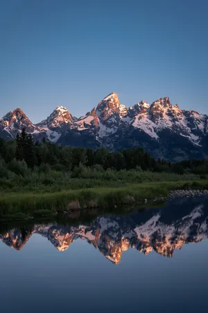 Grand Teton National Park Clear Blue Skies Wallpaper