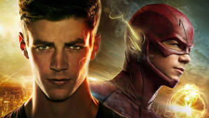 Grant Gustin The Flash Collage Poster Wallpaper