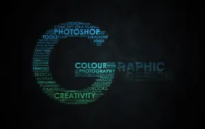 Graphic Design Monogram Words Forming Letter Wallpaper