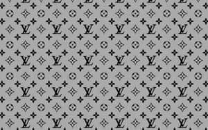 Gray And Black Louis Vuitton Print Wallpaper