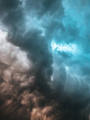 Gray And Blue Lightning Nimbus Cloudy Sky Wallpaper