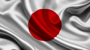 Gray Cloth Of A Japan Flag Wallpaper