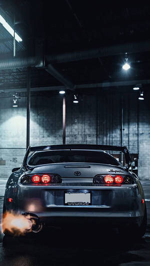 Gray Jdm Supra Rear Fire Wallpaper