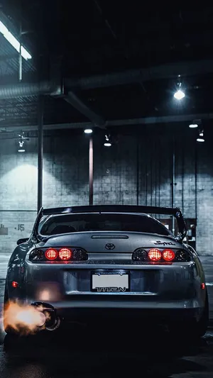 Gray Jdm Supra Rear Fire Wallpaper
