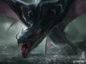 Gray Water Dragon In The Rain Wallpaper