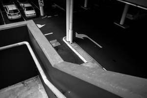 Grayscale Asphalt Parking Lot Wallpaper