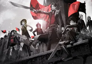 Grayscale Attack On Titan Survey Corps Wallpaper