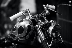 Grayscale Chopper Motorcycle Wallpaper