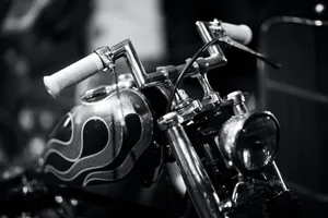 Grayscale Chopper Motorcycle Wallpaper