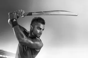 Grayscale Cricket Player 4k Wallpaper